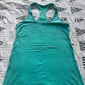 Lululemon blue racerback tank top- size 12. Good used condition.